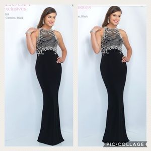 Blush prom beaded bodice mermaid cut out back long dress